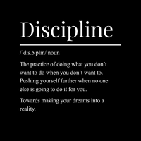Discipline Definition Poster — Motivational Rolled Wall Art for Office & Gym