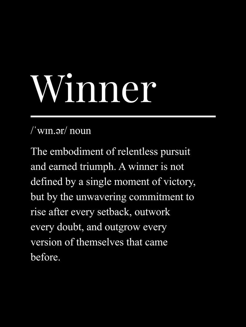 Winner Definition Rolled Poster – Motivational Wall Art for Office & Gym