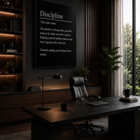 Discipline Definition Poster — Motivational Rolled Wall Art for Office & Gym