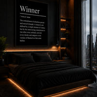 Winner Definition Rolled Poster – Motivational Wall Art for Office & Gym